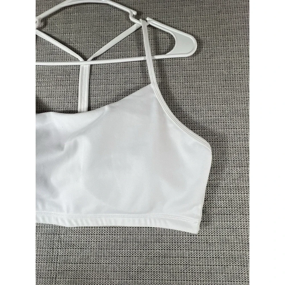 Sasunou Sports Bra Women Wireless Padded Crossback White XXL Gym & Training